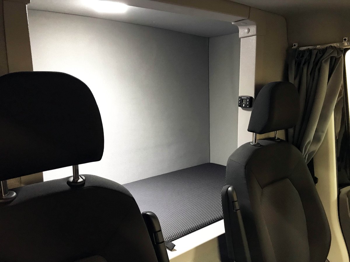 Here’s a first look at <a href="/mantruckbusuk/">MAN Truck & Bus UK</a> TGE with DeepSleeper conversion. Plenty roomy and neat finish. #innovation #hatchercomponents #trucks