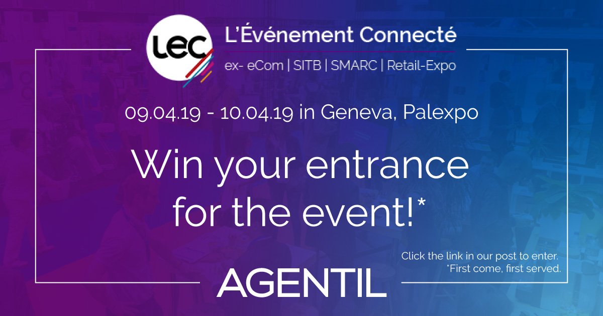 AGENTILGroup's tweet photo. It's not too late, you can still win an entrance to the @eCom_Geneve event!*
Click our link to get yours today: https://t.co/yBf3AY5UlL
*First come, first served, while stocks last.
#AGENTIL #Contest #LEC #Event #Networking #Geneva #Palexpo #SITB #Business #Boost #Retail #ERP https://t.co/HRSo5lDyqy