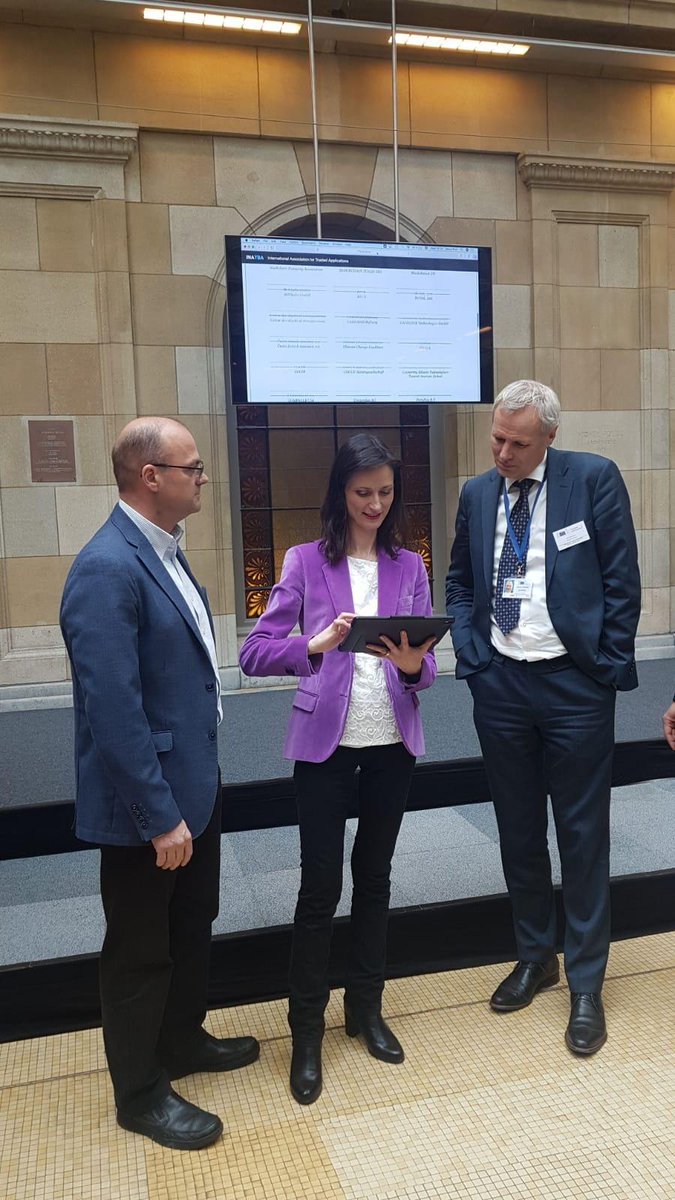 Alastria_'s tweet photo. Commissioner Mariya Gabriel signs the "Joint Declaration on the establishment of the International Association of Trusted Blockchain Applications (#INATBA)", to be recorded on #blockchains, via @Alastria_ https://t.co/BoSbG0KEcc