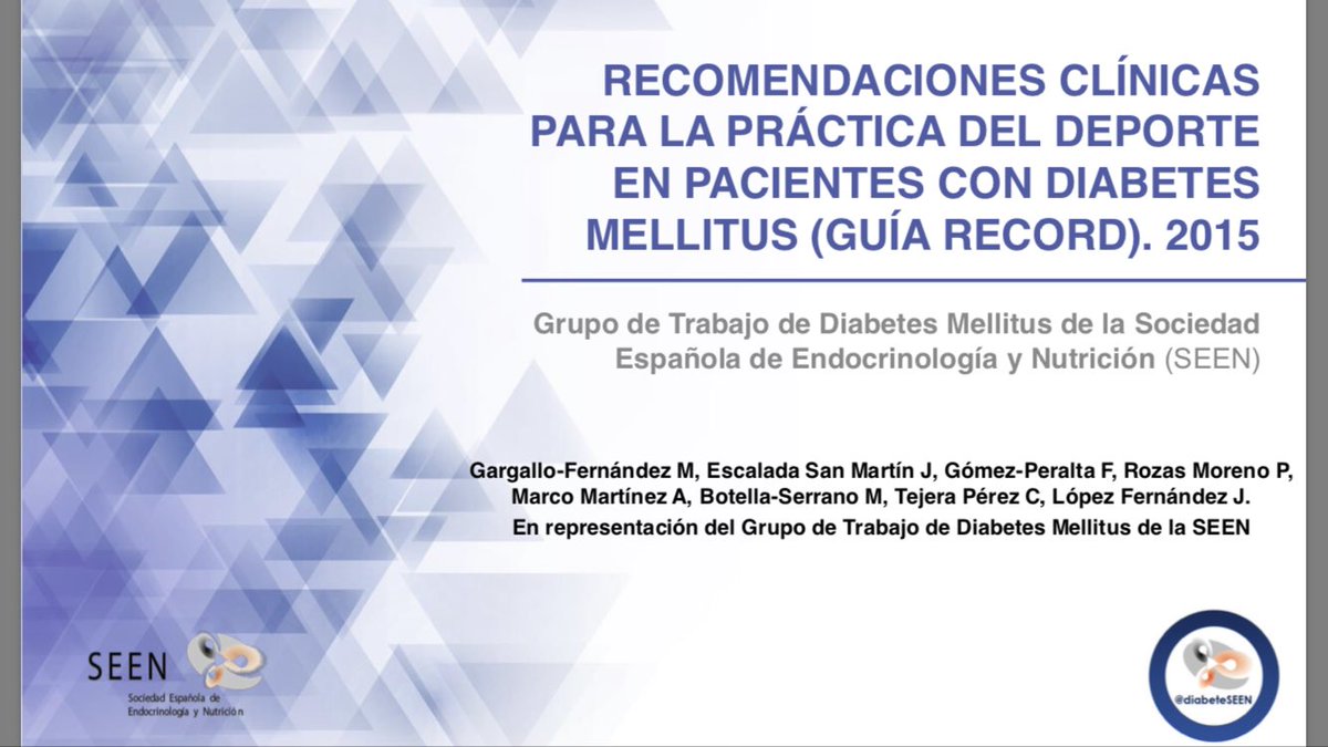 diabeteSEEN's tweet photo. https://t.co/yIxbZQKrYk -> Recomendaciones  clínicas para la práctica del deporte en pacientes con diabetes mellitus_ Guia RECORD de lectura imprescindible profesionales y pacientes con diabetes @sociedadSEEN https://t.co/3wzP8fPm2q