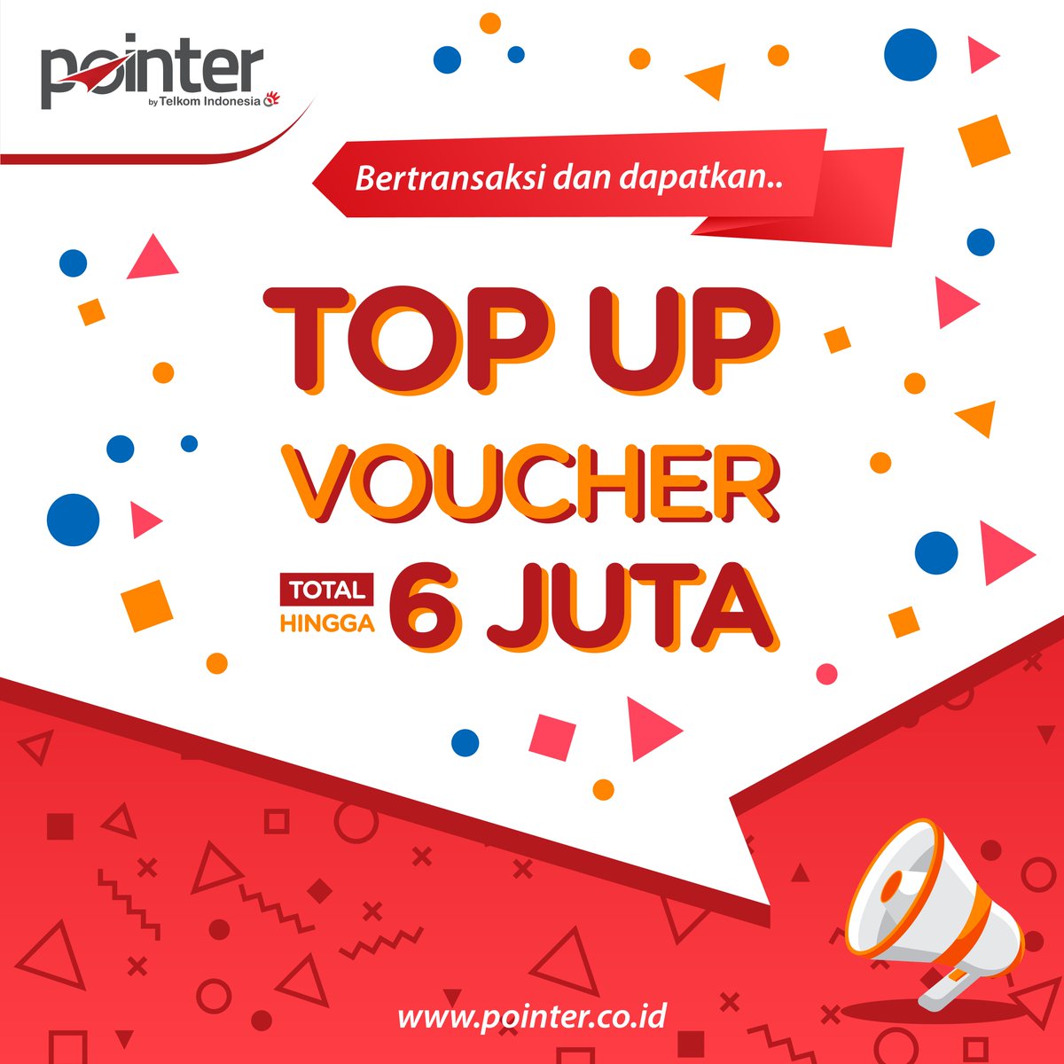 Ayo terus berjualan dan raih kesempatan untuk mendapatkan voucher TOP UP saldo Deposit di Pointer by Telkom Indonesia. Segera login atau daftar di pointer.co.id #TopUp #PointYourWay