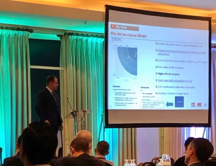 UiPath's tweet image. The commercial model and being the easiest to work with are just few of the many reasons @RSComponents selected UiPath #RPA in its journey to #automation - Greg Lee-Podgorski sharing insights at #OPEXSpring19.