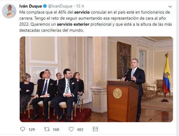 "Queremos un servicio exterior profesional y que esté a la altura de las más destacadas cancillerías del mundo" dijo ayer  @IvanDuque. En este hilo les hablaré de las acciones y criterio con que el gobierno piensa lograr ese objetivo  #Mermelada  #ReparticiónDelEstadoEntreAmiguis