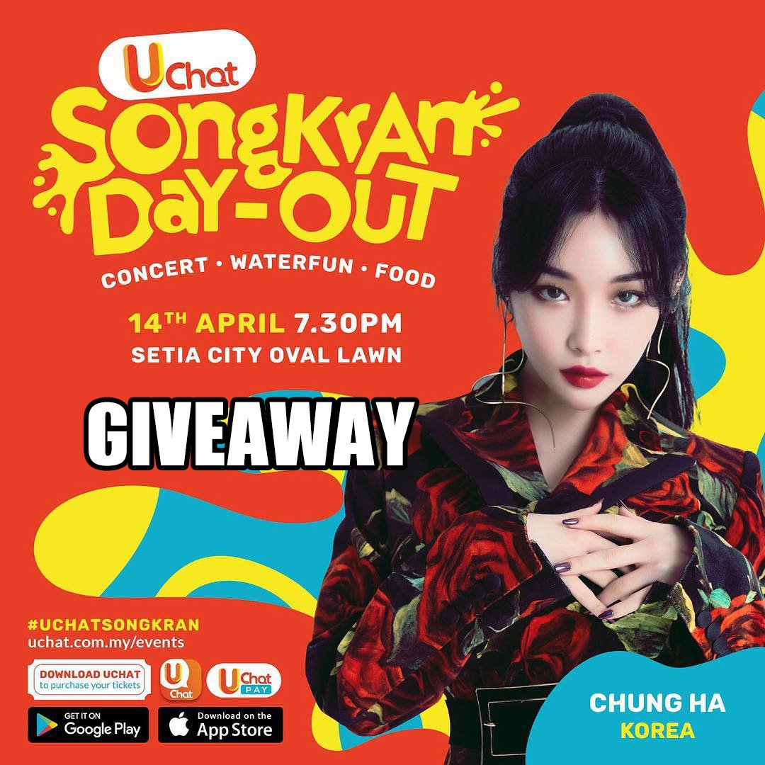 goKPOP's tweet photo. [UChat Songkran Day-Out GIVEAWAY]

👉🏼 Follow @uchatmy &amp; @goKPOP
👉🏼 Retweet this post with caption "I want to see #CHUNGHA at #UChatSongkran @ tag 2 friends" &amp; hashtag #GOKpopxGIVEAWAY

🎁 1 pair of Premium Zone Ticket x20 /1 pair of Basic Zone Tickets x30
Contest ends: 7 Apr, 5PM https://t.co/txwBD09lRo