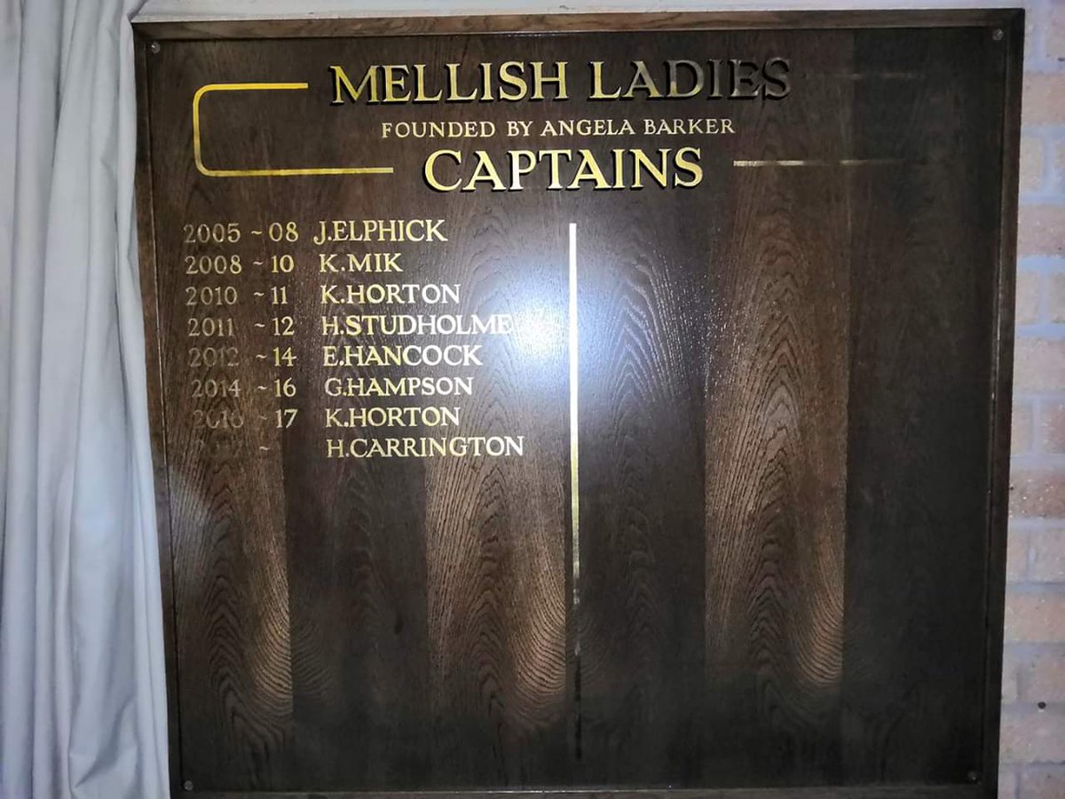 A big thanks to the committee for making this happen and the Ladies Team getting a captain's board at the club #mellishladies #mellishrfc