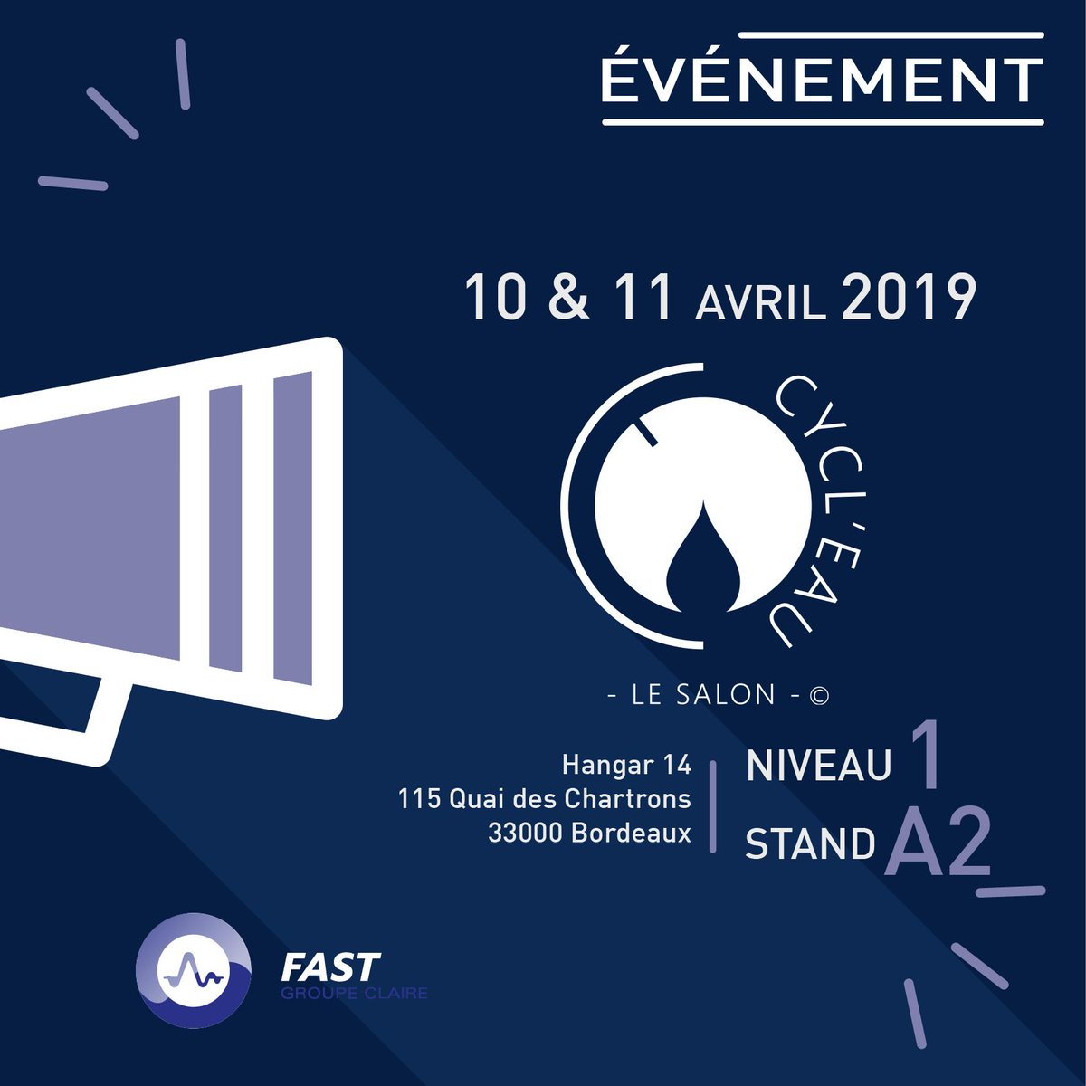 FAST_GmbH's tweet photo. Venez à la rencontre de notre équipe au salon Cycl'eau à Bordeaux le 10 et 11 Avril prochain. 💧 Niveau 1 - Stand A2 💧
Avec @DLC_Mennesson et @SainteLizaigne 

Inscrivez-vous dès maintenant sur https://t.co/ile5MuG1d2 https://t.co/0wOnc391B4