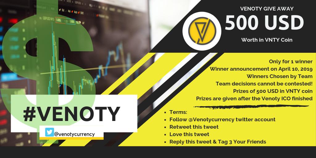 2 days to go #VENOTY ICO phase starts !!

Are you bored with #Giveaway 10$?
Join here and get the chance to get 500$ with an easy task!
Look at the picture and do it!

Buy VNTY Coin : ico.venoty.com/product/venoty…

#idcm #proofofwork #privatesale #ieo #investor #idcmkorea