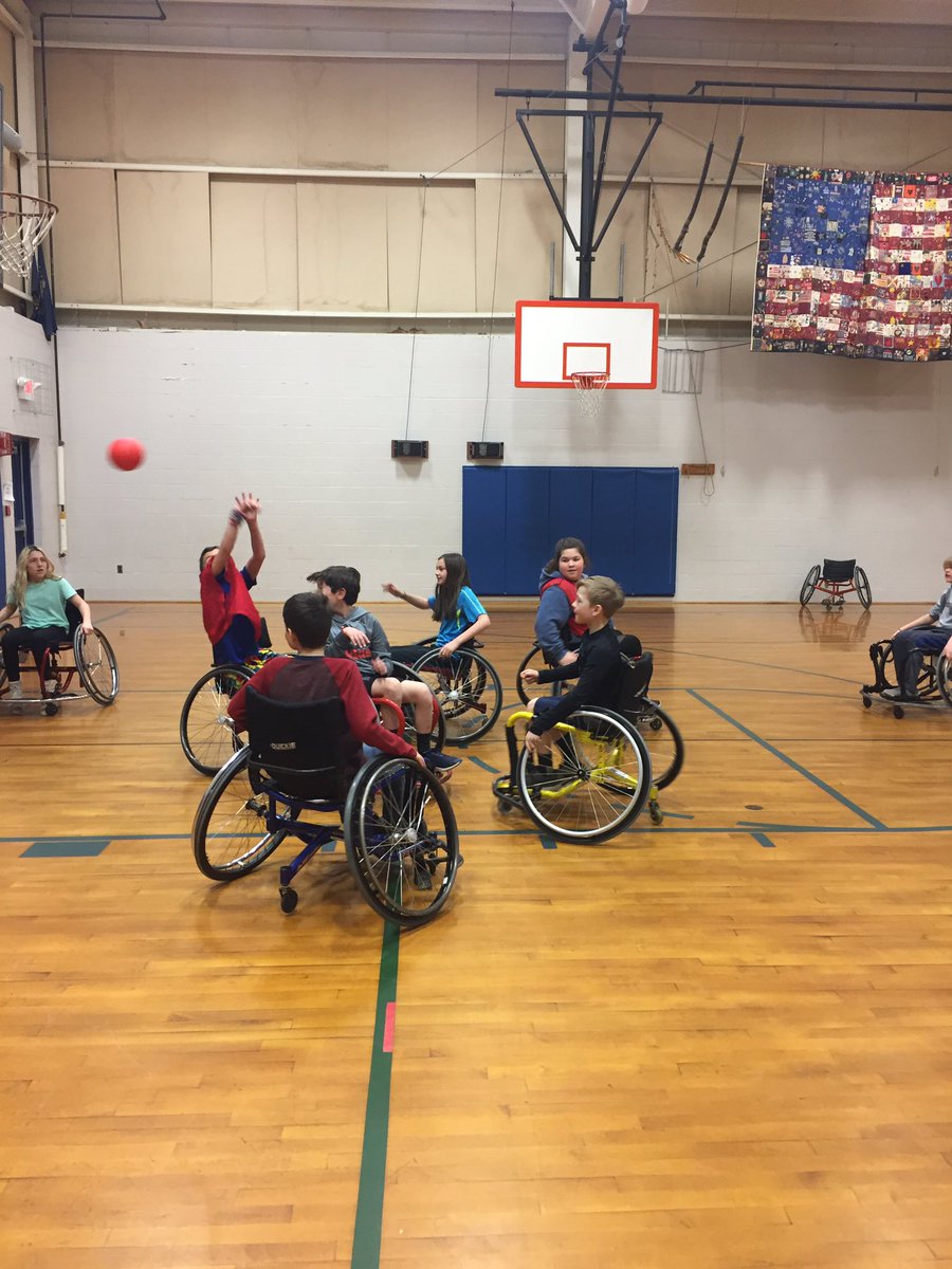 Grade 5 students learning adaptive sports from Northeast Passage. “We are more alike than we are different.” Thank you Exeter Elementary PTO! #northeastpassage