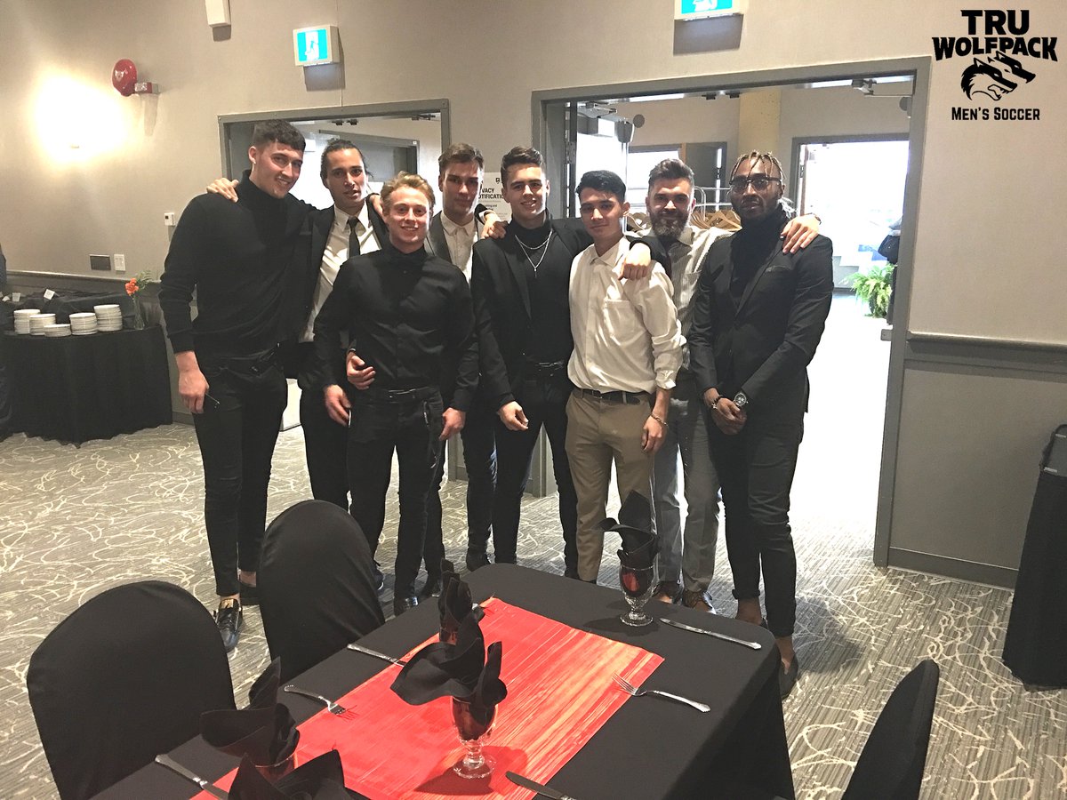 TRUMSOC's tweet photo. ๐บโฝ๏ธ // ๐จ๐๐๐๐๐๐๐ ๐ฉ๐๐๐๐๐๐ // Last night was the annual end of year TRU WolfPack Awards Banquet' held on campus! It was great to see our newly added alumni and graduating players Finlay, Jason, Thomas, and Mitch honoured for their time with the program! #TRUMSOC https://t.co/uqabuAOfI8