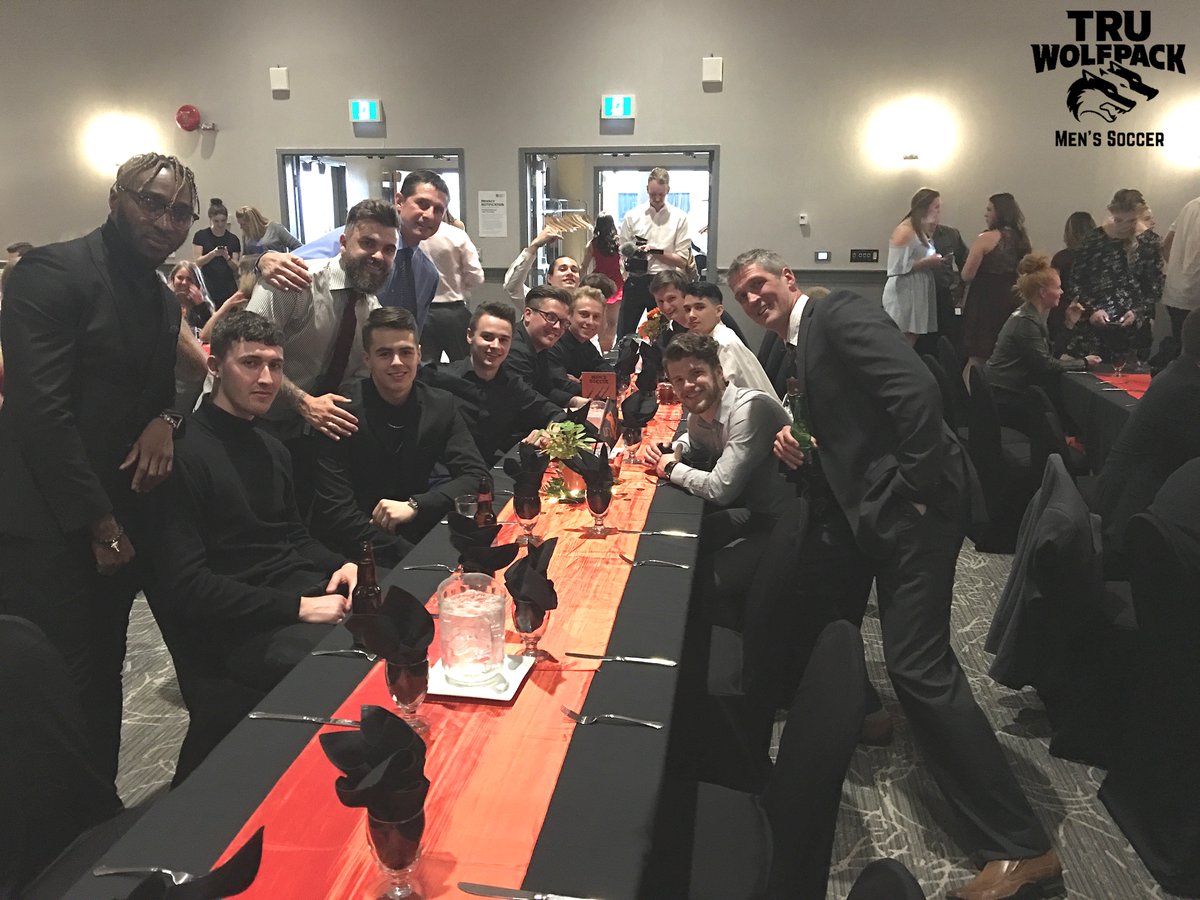 TRUMSOC's tweet photo. ๐บโฝ๏ธ // ๐จ๐๐๐๐๐๐๐ ๐ฉ๐๐๐๐๐๐ // Last night was the annual end of year TRU WolfPack Awards Banquet' held on campus! It was great to see our newly added alumni and graduating players Finlay, Jason, Thomas, and Mitch honoured for their time with the program! #TRUMSOC https://t.co/uqabuAOfI8