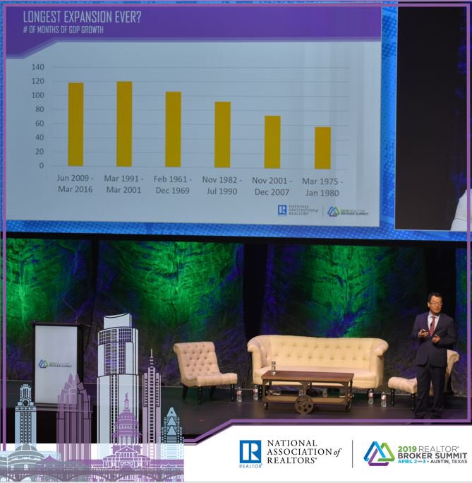 nardotrealtor's tweet photo. NAR Chief Economist and Senior Vice President of Research Lawrence Yun presenting his Housing Market Outlook to the 2019 #NARBrokerSummit https://t.co/6LJTtwMPsF
