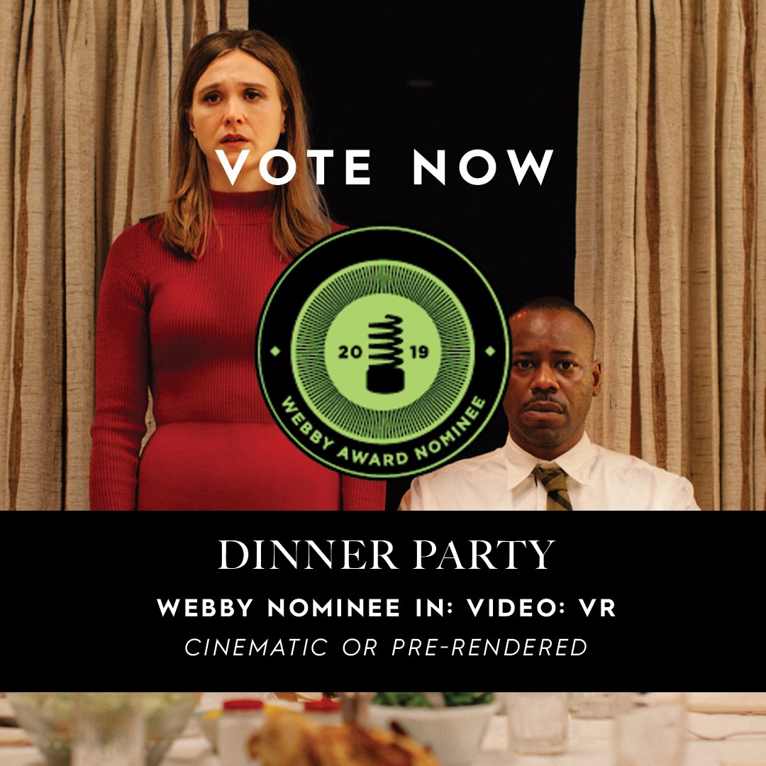 ThisIsRYOT's tweet photo. Our VR thriller #DinnerPartyVR is up for the Cinematic or Pre-Rendered VR award at @TheWebbyAwards! 

VOTE HERE: https://t.co/jh2vM3SJaw https://t.co/NRi1uxPHjS