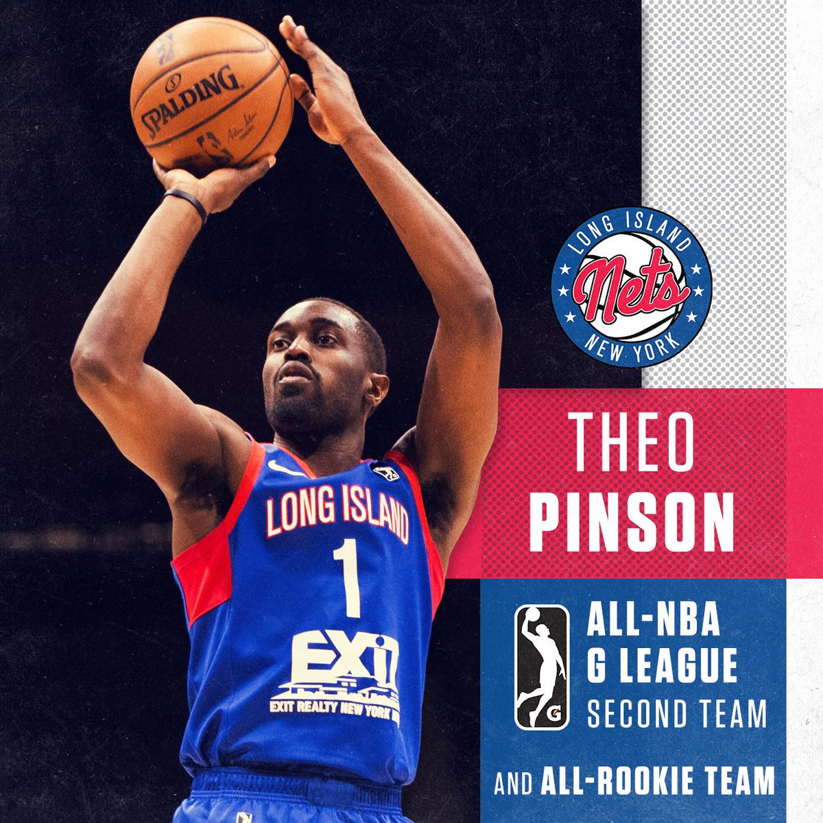 LongIslandNets's tweet photo. JUST ANNOUNCED: @BrooklynNets two-way guard Theo Pinson was named to the All-NBA G League Second Team and the NBA G League All-Rookie Team 👏

➡️ https://t.co/n82849ofzU https://t.co/dbO0zwbxla