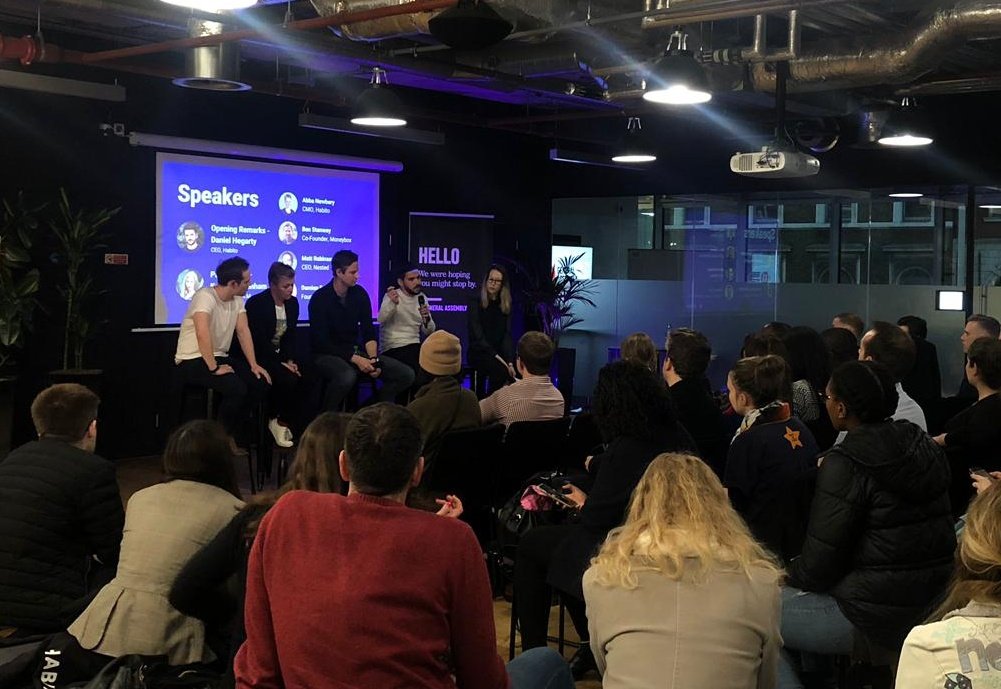 WEnterprise_'s tweet photo. With @habito / @nested / @moneyboxteam / @money2themasses speaking on the future of the house buying process. Great insights - with a sprinkling of chat about avocados and Batman... https://t.co/dJkH8r4Tmz