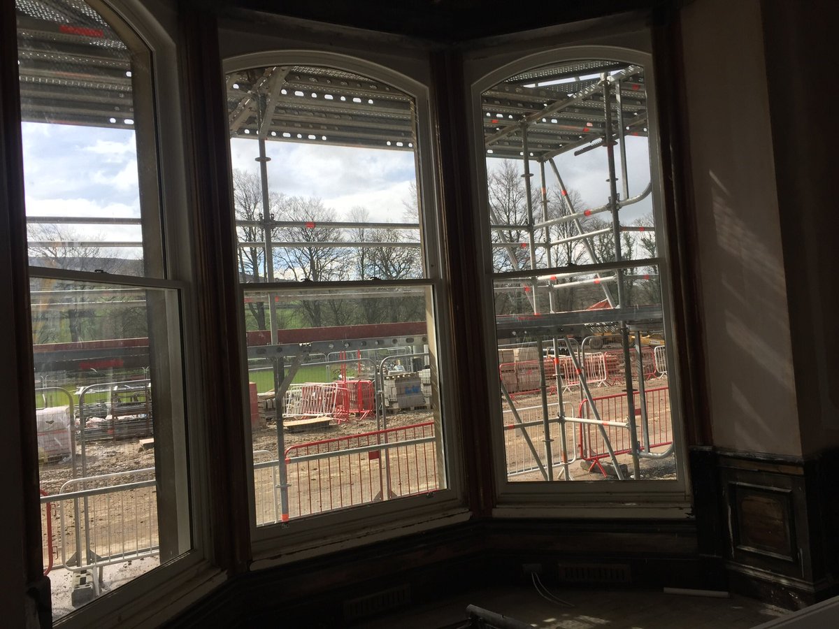 HS_Joinery's tweet photo. Replacement windows looking well @Malsis block A for  @yourseddon  A quality restoration of the former private school opening later this year as a Trauma unit #conservation #windows #renovation #restoration #woodworking #joinery #Quality #bespokeJoinery https://t.co/VeVDnZ1Epm