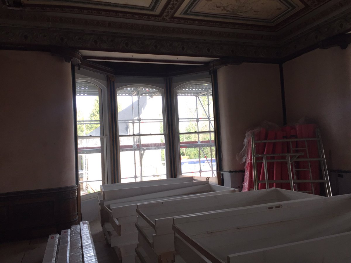 HS_Joinery's tweet photo. Replacement windows looking well @Malsis block A for  @yourseddon  A quality restoration of the former private school opening later this year as a Trauma unit #conservation #windows #renovation #restoration #woodworking #joinery #Quality #bespokeJoinery https://t.co/VeVDnZ1Epm