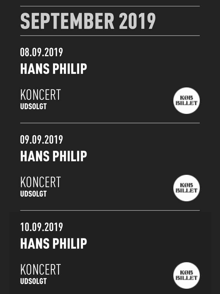 Udsolgt x3 🎫 Hans Philip gæster @hotelcecildk til september. Alle billetter blev revet væk tidligere i dag 🙌