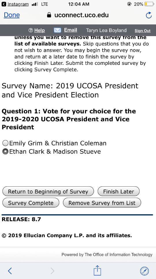 ClarkStueve19's tweet photo. Don’t forget to vote for us on UConnect today until 5! #YourCampusYourVoice #ClarkStueve19 https://t.co/5VnC9st9tw