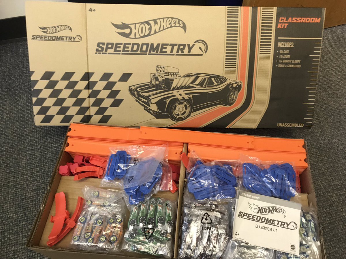 JasonCCrist's tweet photo. Got my @Hot_Wheels Speedometry Classsroom Kit in the mail today! Students, start your engines! #STEAM #Speedometry #264edchat https://t.co/gtnaTZFj8b