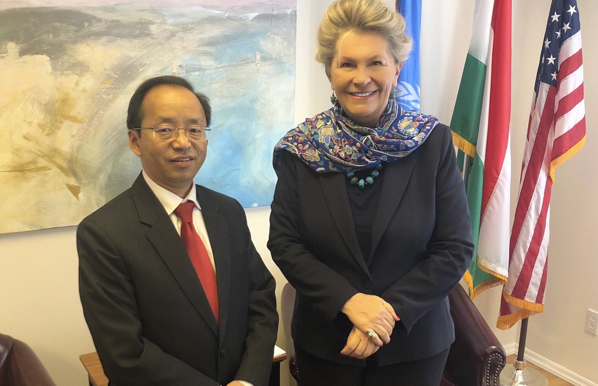 KatalinBogyay's tweet photo. Welcoming to a courtesy call the new PR of #Nepal Amb. Amrit Bahadur Rai . Looking forward to our collaboration @un #landlockcountries @GlobalGoalsUN #IAPR https://t.co/CKyrSUXOJE