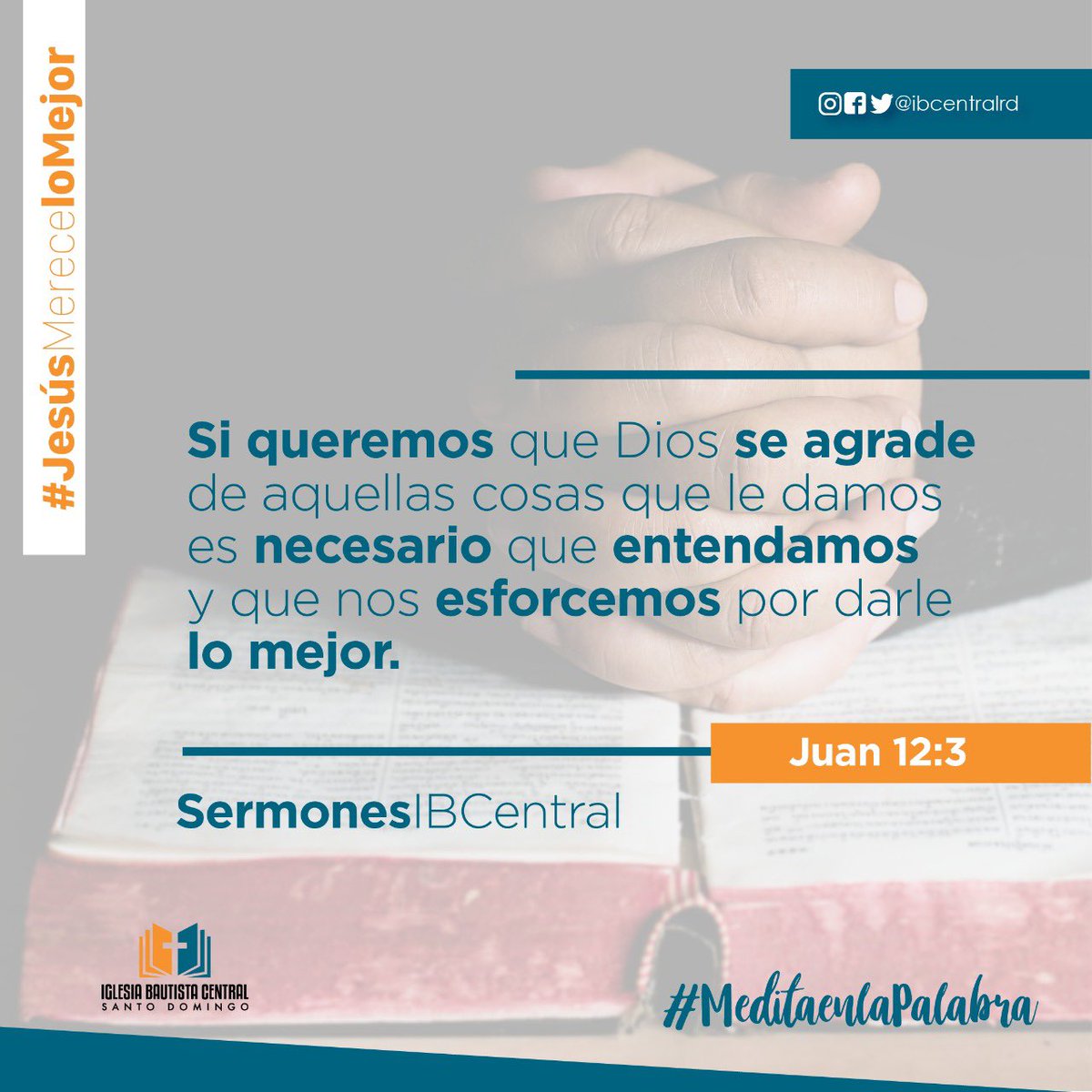 ibcentralrd's tweet photo. #SermonesIBCentral #SuPalabra #Dios #Jesusmerecelomejor #ibcentralrd https://t.co/SZQnwNf11I