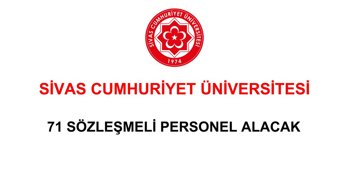 Sivas Cumhuriyet Üniversitesine 71 Sözleşmeli Personel Alacak
Ayrıntılı Bilgi İçin;
Tıklayınız. bymemur.com/sivas-cumhuriy… <a href="/cumunivkurumsal/">Sivas Cumhuriyet Üniversitesi</a>  #Sivas