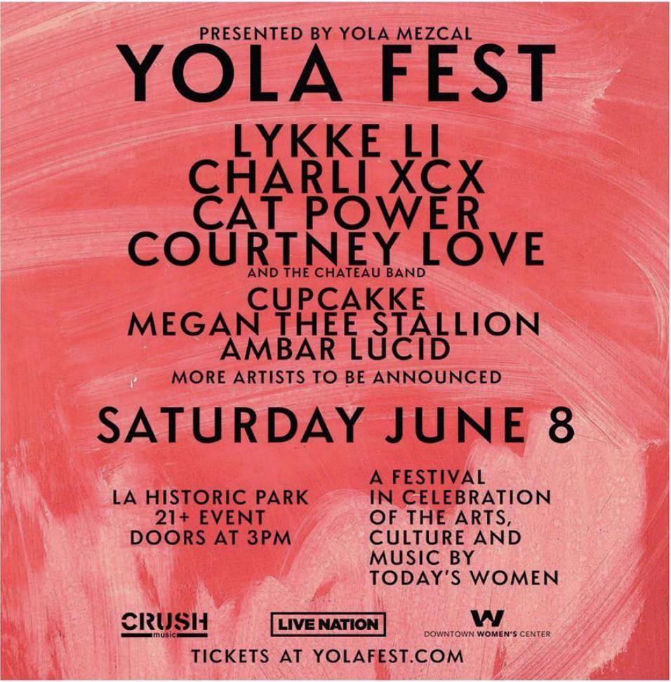 mehaceruido's tweet photo. - @LykkeLi presenta su propio festival en L.A. bajo el nombre de su mezcal #YolaFest 8 de Junio 😎 https://t.co/lpCvZBNHaI