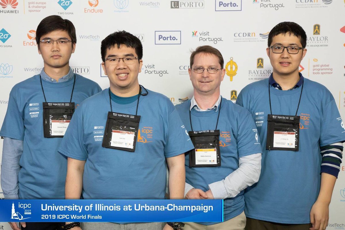 Illinois Computer Science The Main Competition Of The Acm Icpc World Finals Is Tomorrow In Porto Portugal Congrats To The Illinoiscs Team Who Placed 2nd In Yesterday S Pre Competition Icpc Challenge