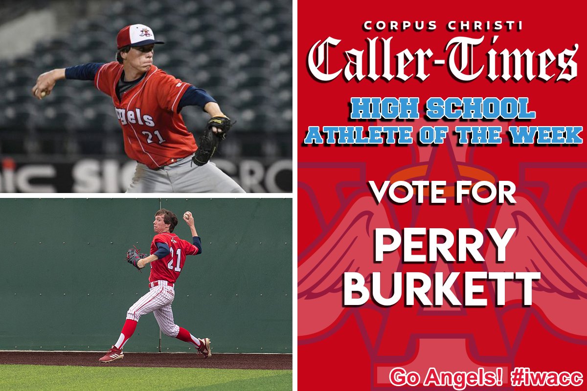 IWACCNews's tweet photo. Our very own Perry Burkett is a nominee for this week's Caller-Times High School Athlete of the Week! Voting started yesterday and the poll will close tomorrow. Please follow the link to vote for Perry! https://t.co/vzuR98PRgr
#iwacc #voteforperry #angelbaseball https://t.co/paY0qBoJJU