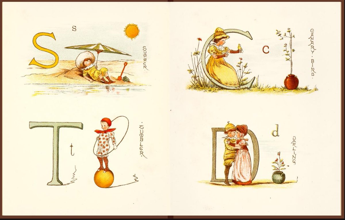 1886年のABC絵本の挿絵かわいい 