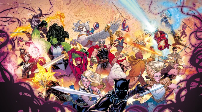 ⚡️⚡️WAR OF THE REALMS #1 is out TODAY!!⚡️⚡️ Written by @jasonaaron, drawn by me, colored by @COLORnMATT, lettered by @JoeSabino. I've been working on this series for most of the past year and I'm very, very excited for it to be out. ? Lemme know what you think of it! 