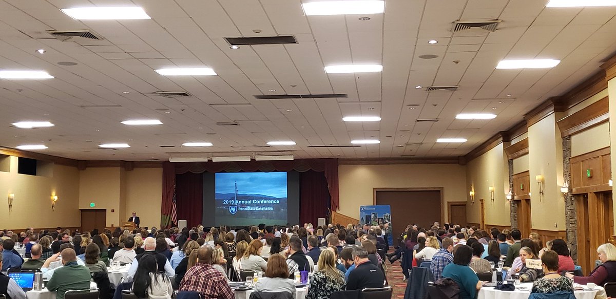 MachtingerLab's tweet photo. Just arriving at the annual #PennStateExtension conference and listening to @jeffhyde give supportive and inspring opening remarks. Looking forward to learning more over the next few days to empower my own #Extension efforts.  #oneExtension https://t.co/HG70Dv8D4T