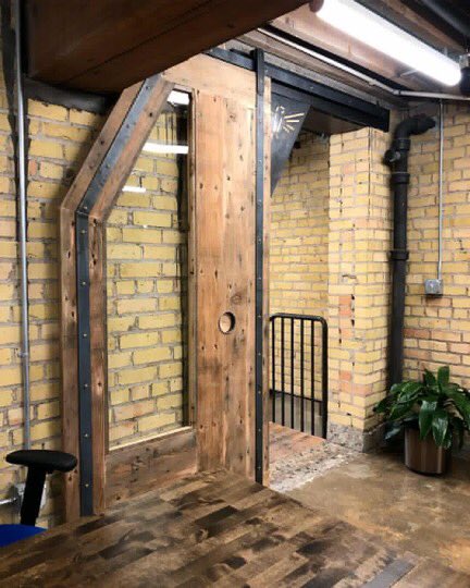 We just finished these cool Finnu doors located in the beautiful Meadowlark Building <a href="/DowntownFargo/">Downtown Fargo</a> in the <a href="/myriadmobile/">Myriad Mobile</a> Space. 🙂 
#fargo #downtown #slidingdoors #doors #barndoors #design #interiordesign #woodworking #officedoors #officedecor #officedesign #designbuild