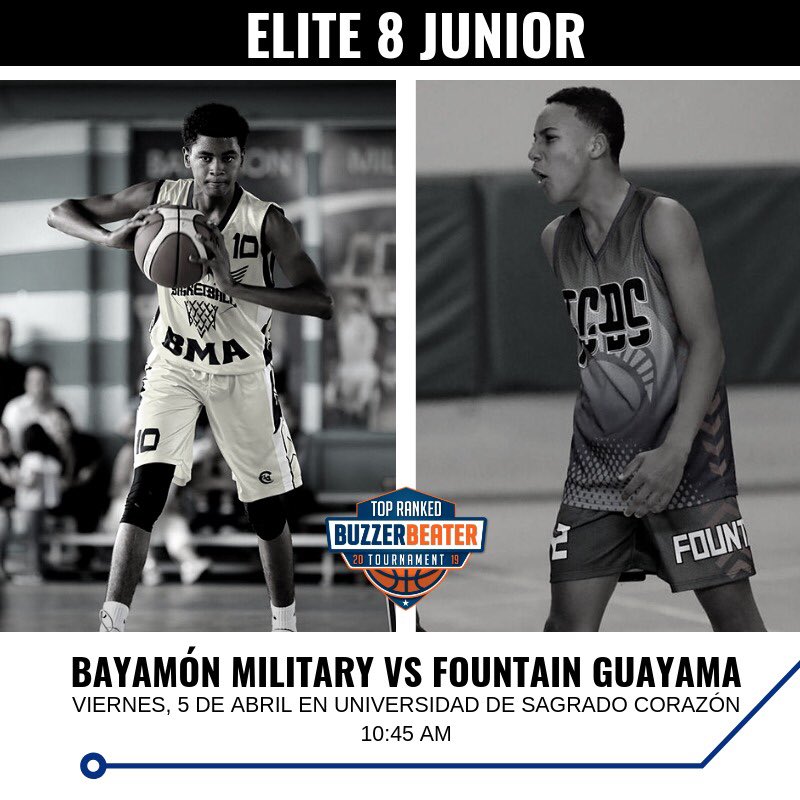 buzzerbeaterpr's tweet photo. Este juego dará candela 🔥. Bayamon Military Academy vs FCBS Guayama por el boleto al Final Four en junior.
¿#TeamBMA o #TeamFountain? https://t.co/yMJggdJrQg