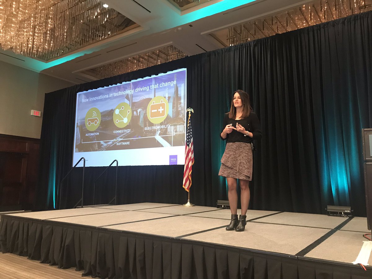CV_ESchueller's tweet photo. Susan Alt from .@VolvoTrucks discusses 3 areas of focus for new vehicle technologies: #electromobility, #vehicleconnectivity and #automated vehicles, during her .@repair_hd #HDRepairForum presentation. https://t.co/oUrDCmVLbH