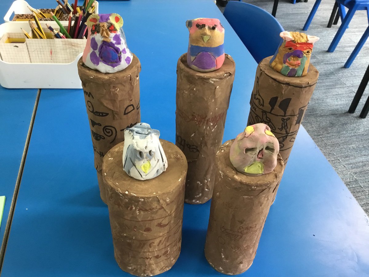 KirklistonPS's tweet photo. P3D have finished their brilliant canopic jars! #kps3d https://t.co/z6U912Cva1
