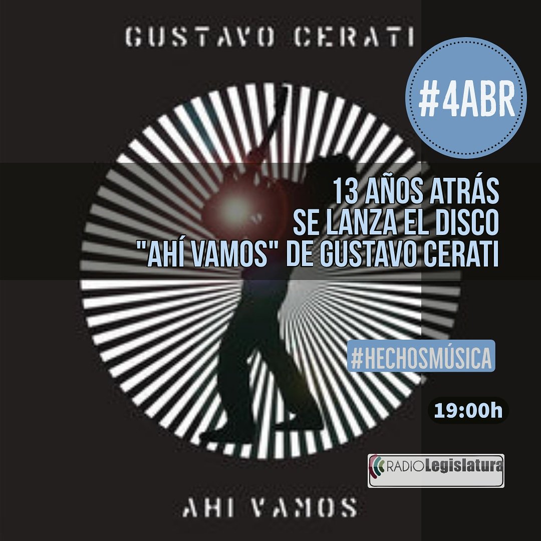 elButtini's tweet photo. Un #4deabril pero de 2006 se editaba "Ahí vamos", el disco de Gustavo @Cerati.
La placa entre otros contenía temas como “Crimen”, “La Excepción”, “Adiós”, “Lago en el Cielo” y “Me Quedo Aquí”.
Escuchá el #discocompleto este jueves a partir de las 19:00 en https://t.co/NEhWheNEqc https://t.co/WWCWAXdUur