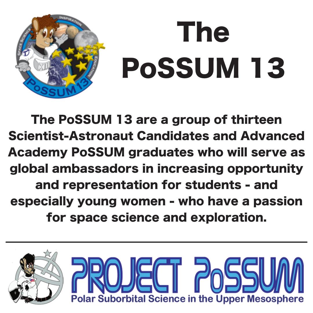 cosmobiologist's tweet photo. The PoSSUM 13 will serve as global ambassadors in increasing opportunity and representation in space exploration!
https://t.co/61lyMhfrQ6
#ToExploreIsHuman #PoSSUM13 #ProjectPoSSUM https://t.co/5s96085bG3