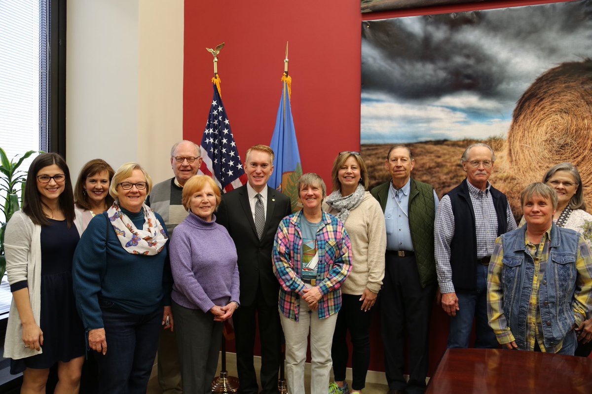 SenatorLankford's tweet photo. Another great #JavaWithJames with Oklahomans visiting our nation’s capital. As a reminder for booking your summer trips: don’t forget to stop by my office Wednesday mornings at 9 am when the Senate is in session for coffee & conversation! https://t.co/RM8jfTG9ZM