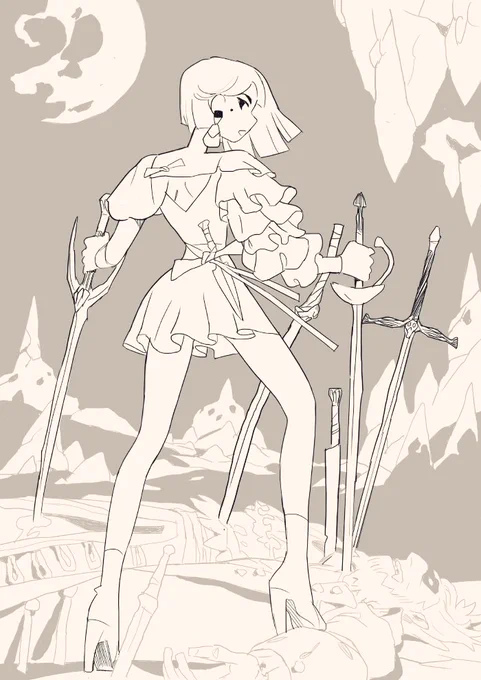 また同じキャラクターを描いた。I really wanna do something with this character but I'm still struggling with the direction I should take... :/ 
