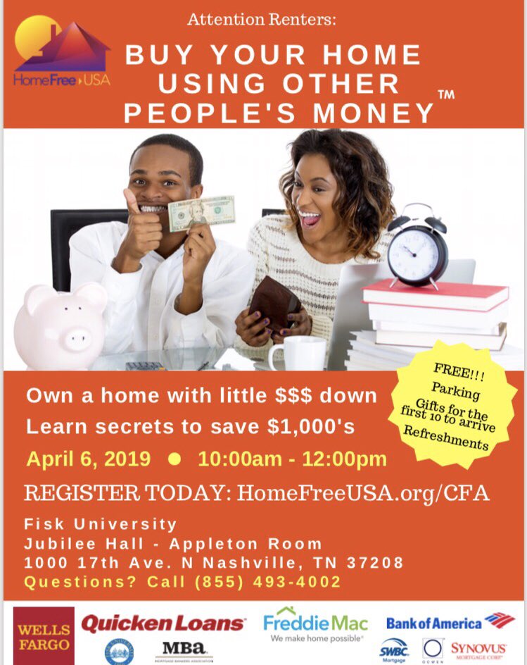 FiskU_SGA's tweet photo. Come out and learn how to buy a home using other people’s money! 💰 https://t.co/tmeG2Ikv26