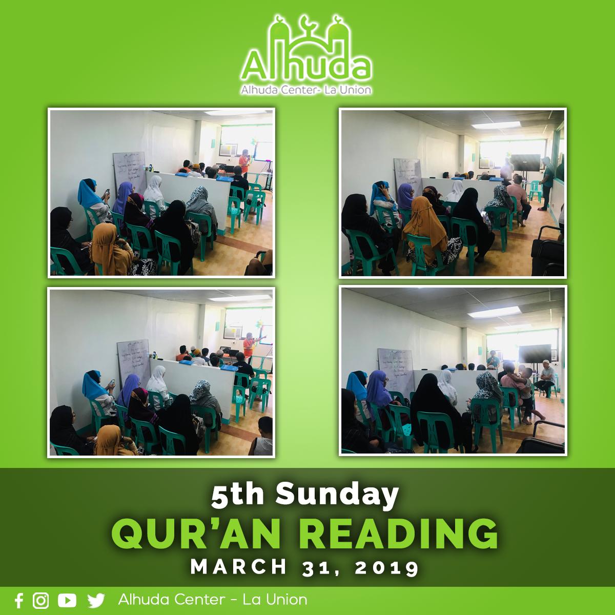 March 31, 2019
5th Sunday Qur'an Reading

Alhamdulillah!

#freeschooling #qurancourse #muslims #nonmuslims #alhudacenter #freeregistration #launion #ALHUDAcenter #sanfernando #northernluzon #quranclass #freecourse #qurancourse #learningquran #quranstudies  #studyquran #quran