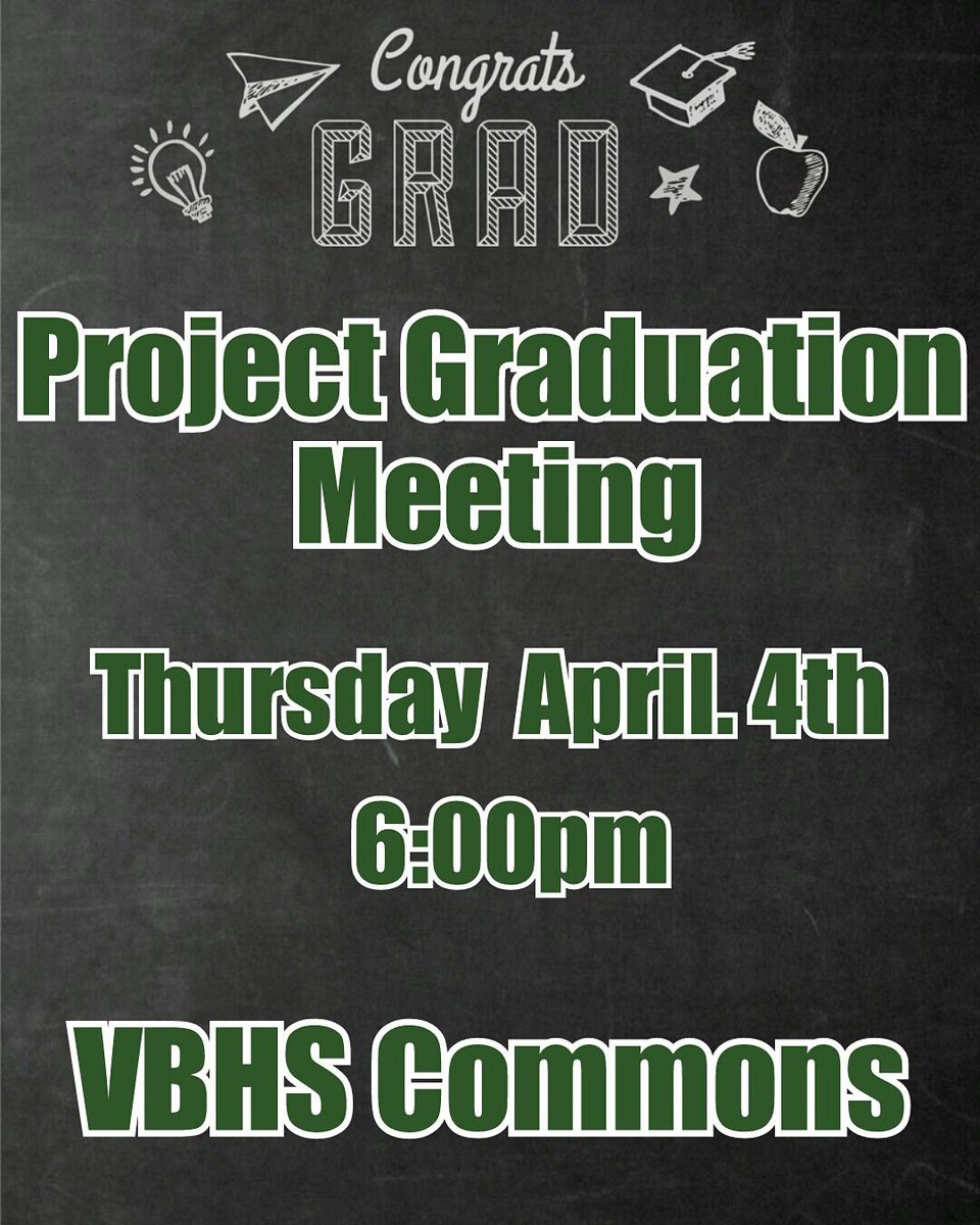 2019Vbhs's tweet image. 🚨 PG MTG 🚨 Thursday April 4th at 6pm in VBHS Commons!! Parents, if you&apos;re planning to volunteer at PG...you can order your shirt at the mtg!! A lot to discuss... See ya there!! 💚🐾🎓🐾💚 #GODAWGS #PG2O19