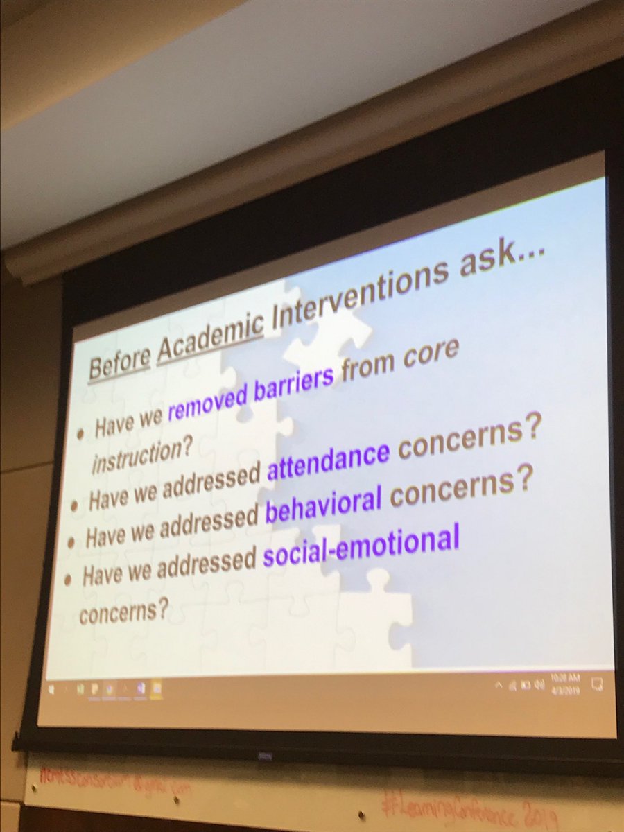 EllenMorrisDCS's tweet image. We must address core barriers before we can begin academic interventions! #LearningConference2019 ⁦@LuptonTina⁩