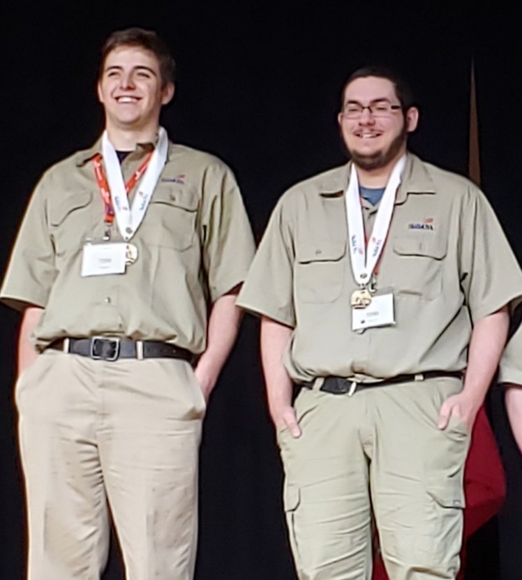 Mech_Veal's tweet photo. Mechatronics Gold Medalists Keegan and Kolton!!!! @RuCoCTE @OaklandRCS https://t.co/hsbL790e0F