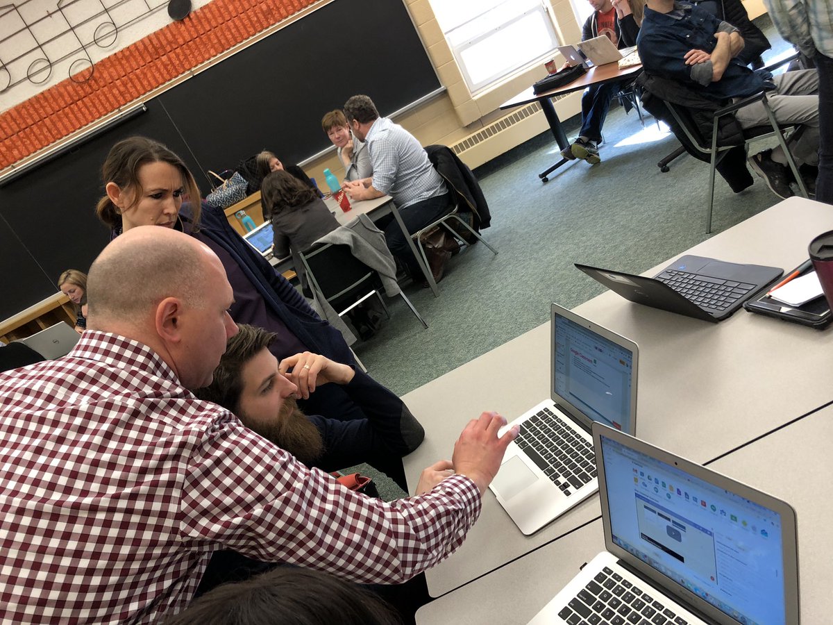 JudySackville's tweet photo. Halton TEL Technology Lead Learners spring session dig deeper to reflect & share impact of tech on learning with their teachers building staff capacity to support student learning Reflect on target focus for next year #hdsbinnovates #leveragelearning https://t.co/QA4gE5SADl