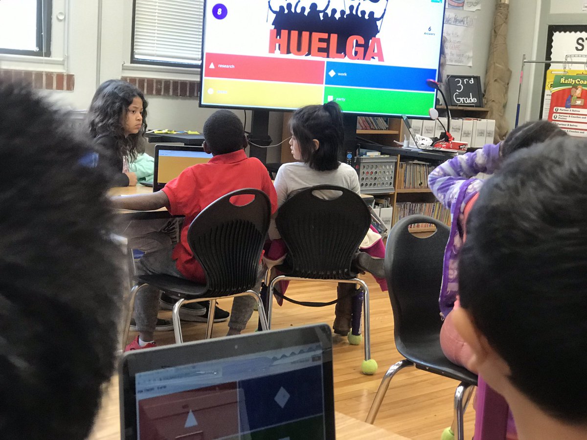 MrsBissereth's tweet photo. Highlights from Friday’s #CesarChavezDay! @VivaZavala 3rd graders listened to a read aloud #HarvestingHope , took part in a restorative circle discussion and a #Kahoot! From @GetKahoot #AISDProud #VivaZavala #AISDInnovates #BLENDify https://t.co/YUjQNEZxqG