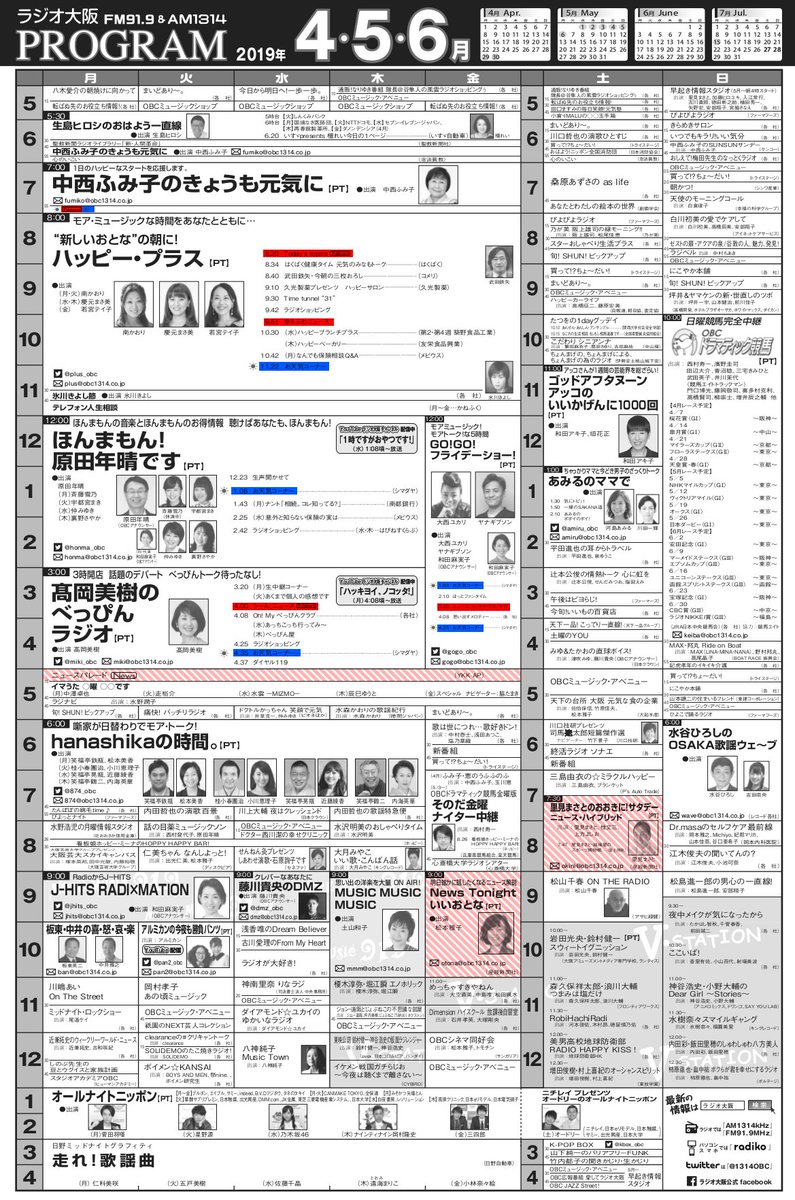 表 大阪 過去 番組