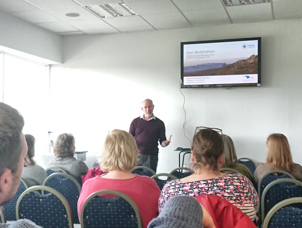OffasDykePath's tweet photo. What's been happening in the @ShropHillsAONB, @NigsMcDonald Sustainable Tourism Officer for @ShropHillsAONB Partnership updates us on many fabulous projects @VisitShropHills @ShropCouncil @NationalTrails #ShropshireHills #SHTExpo #tourism #shropshire https://t.co/k1QTvQvNK3