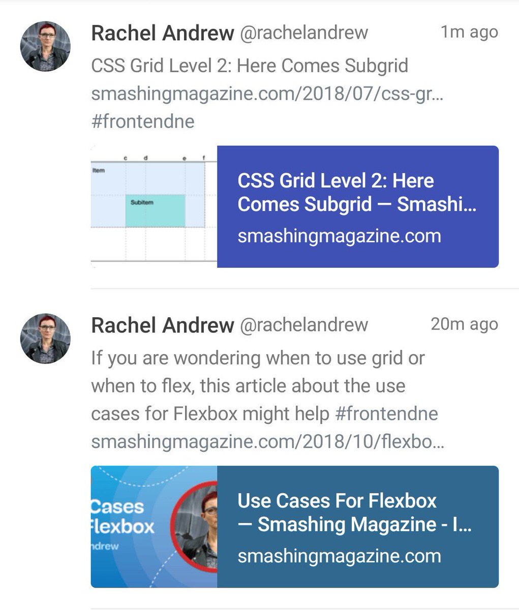 chicgeek's tweet image. The art of tweeting related content during a talk has been perfected by @rachelandrew. 

⌛ Buffer?
👂 Event listeners on slide change?
👨🏼‍💻 Hired minion?
🧠 Mind control?

What&apos;s your guess #FrontEndNE?